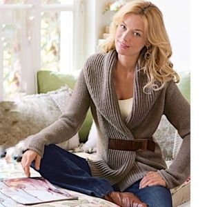 Soft Surroundings Country Weekend Belted Cardigan